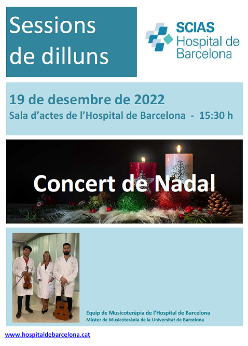 sessió 19 de desembre de 2022 concert de Nadal equip musicoteràpia