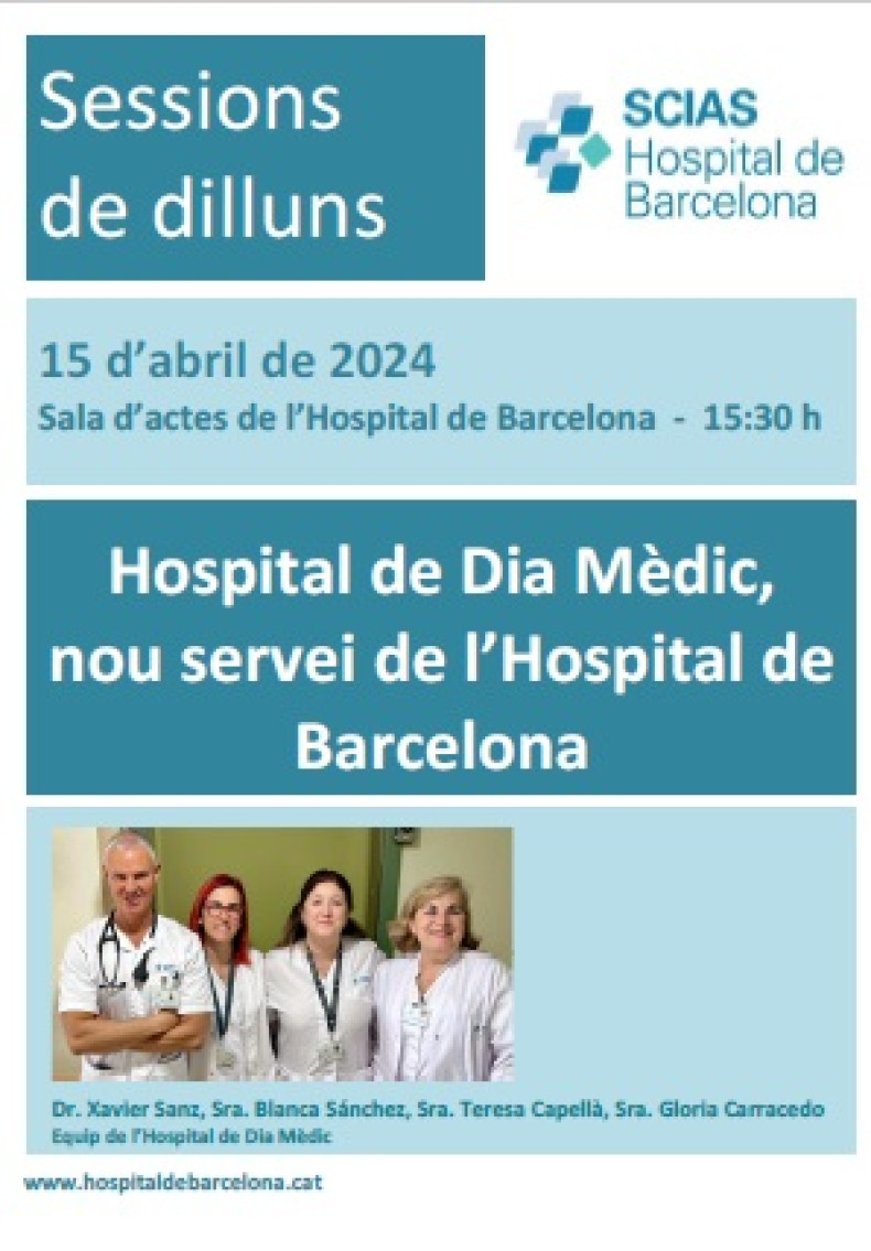 anunci sessió dilluns 15 abril 2024 - hospital de dia mèdic